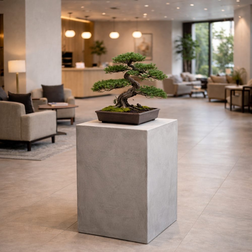落ち着いたロビー空間にも自然に馴染みます